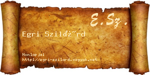 Egri Szilárd névjegykártya